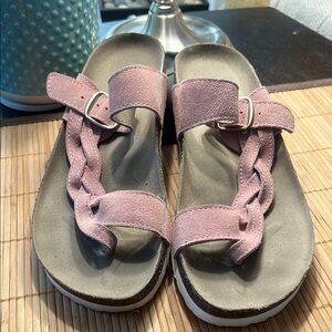 White Mountain Pink Braided Sandals